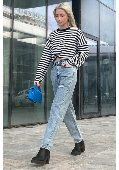Mad Girls Mavi Yırtık Jean Mg1156