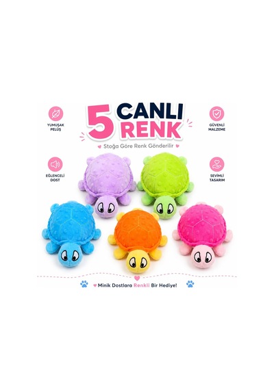 Peluş Köpek Oyuncağı Deniz Kaplumbağası - Hışırtılı Çıtırtılı Sesli Yumuşak Evcil Hayvan Oyuncağı - Kedi Yavru Köpek Küçük Irklar İçin İnteraktif Oyun Arkadaşı Stoğa Göre Renk Gönderilir