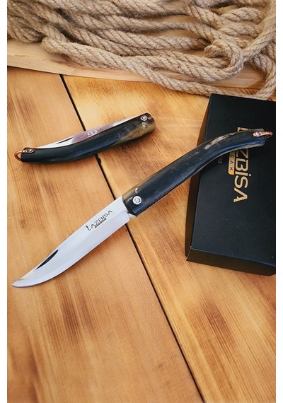 Kemik Sap Çakı Kamp Çakısı Outdoor Piknik Çakısı Vlz-b03 Siyah