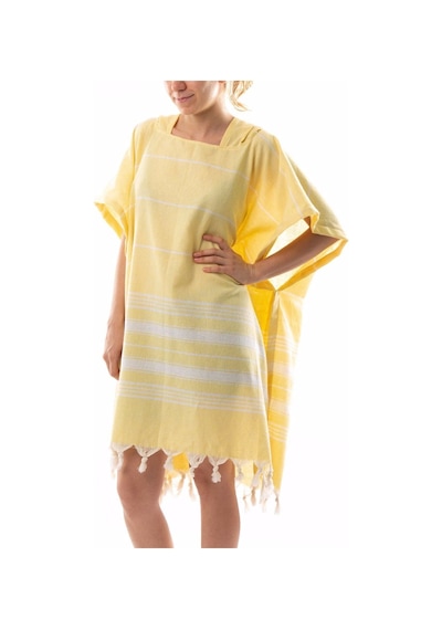 %100 Pamuk Yetişkin Peştemal Panço Bornoz Plaj Havlusu Sarı L-xl Sarı