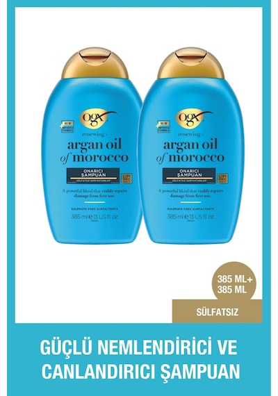 Ogx Güçlü Nemlendirici Ve Canlandırıcı Argan Oil Of Morocco Sülfatsız Şampuan 2 x 385 ML