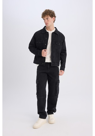 Defacto %100 Pamuk Regular Fit Jean Ceket E0962ax25spnm40 Siyah-nm40
