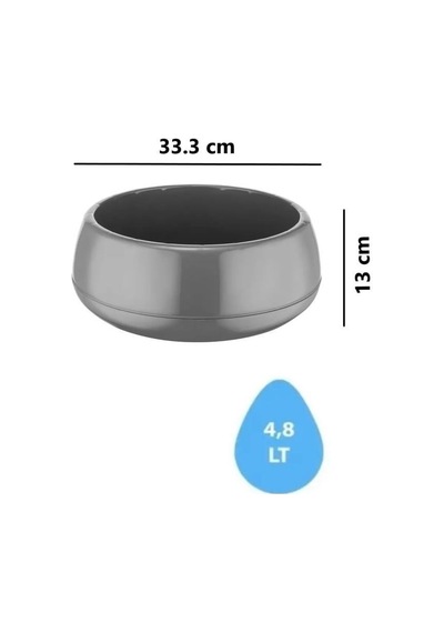 Omnipazar So-eas3 Elvan Arajman Sukulent Kaktüs Saksı 4.8 Lt Antrasit 6 Adet