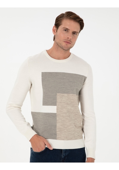Pierre Cardin Erkek Ekru Kazak /triko 50300541-vr019 Ekru