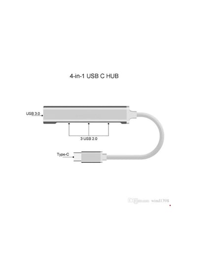 Type C To Usb 3.0 Çoklayıcı 4 Port Hub 3.1 Adaptör Çevirici