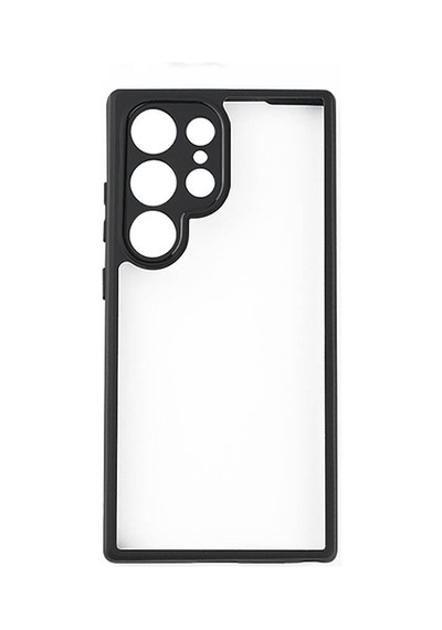 Galaxy S24 Ultra Uyumlu Kamera Korumalı Şeffaf Arka Yüzey Uzrm New Roll Kılıf-siyah Siyah