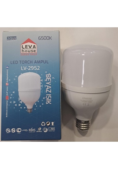 Leva Led Ampul Torch E27 Duy 20 W 1800 Lm Beyaz Işık 6500k Lv2952