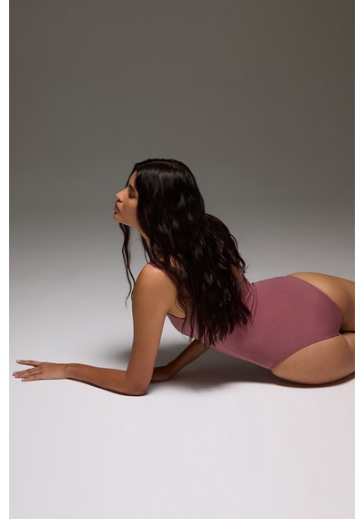 Los Ojos Bordo U Yaka Spor Mayo Sporty One Piece Bordo Bordo