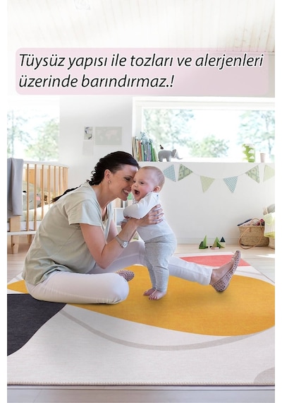 Funk Modern Dokuma Pamuk Polyester Renkli Halı (Al 405)