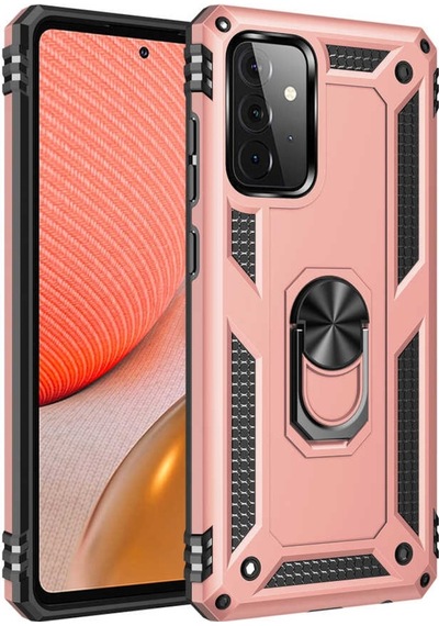 Galaxy A72 Kılıf Zore Vega Yüzüklü Standlı Zırh Kılıf