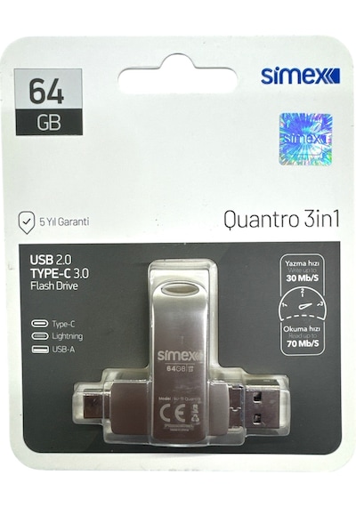 Type C Flash Bellek Xiaomi Redmi Oppo Vivo Samsung Uyumlu 64 Gb Otg Usb Typec Flash Bellek Disk Pc