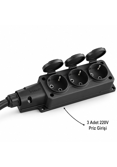 Truwatt V2l TOGG T10x Uyumlu 3 Çıkışlı Elektrikli Araç Adaptörü 220v 3 Metre