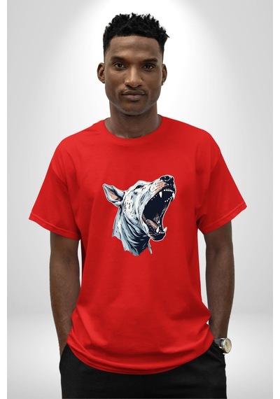 Bull Terier Köpek Havlama Pamuklu Bisiklet Yaka Unisex Oversize Boyfriend Dijital Baskılı Kırmızı T-shirt Kırmızı Bull Terier Köpek Havlama Pamuklu Bisiklet Yaka Unisex Oversize Boyfriend Dijital Baskılı Kırmızı T-shirt Kırmızı
