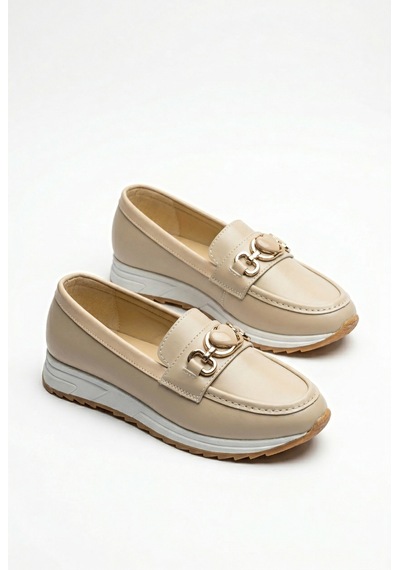 Giamgia Store Kadın Bej Ortopedik Loafer Günlük Loafer Ayakkabı-2334