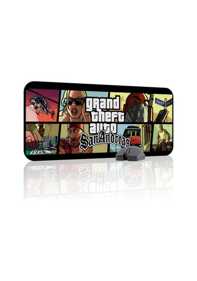 Gta San Andreas Kaymaz Dikişli Kauçuk Oyuncu Mousepad V4 - 70x30 Xl Gaming Mouse Pad Fare Altlığı