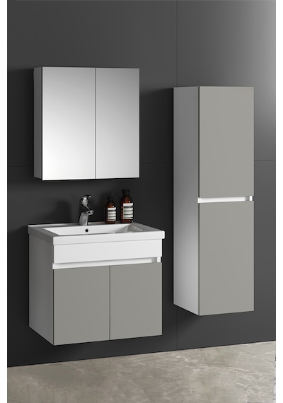 Çiğdem 55+35 Cm Beyaz-inox Balon Mdf Seramik Lavabolu Asma Banyo Dolabı Takımı Çiğdem 55+35 Cm Beyaz-inox Balon Mdf Seramik Lavabolu Asma Banyo Dolabı Takımı