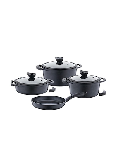 Olika Palladium 7 Parça Döküm Tencere Seti Siyah Dts Pal704