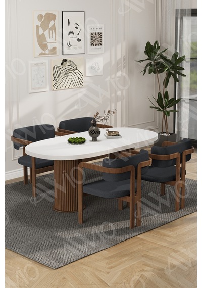 Avvio White Serisi Bohem Ayak 4'lü Tokyo Metal Demonte Sandalye 80x140 Masa Sandalye Takımı Beyaz Masa Sandalye Kahve Kumaş Antrasit Gri Avvio White Serisi Bohem Ayak 4'lü Tokyo Metal Demonte Sandalye 80x140 Masa Sandalye Takımı Beyaz Masa Sandalye Kahve Kumaş Antrasit Gri