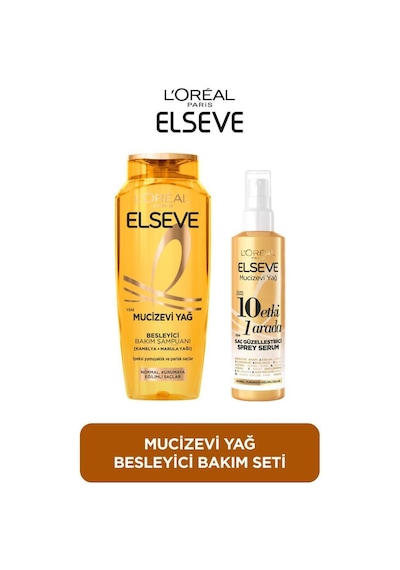 Elseve Mucizevi Yağ Besleyici Bakım Şampuanı 300 ML + 10 Etki 1 Arada Saç Güzelleştirici Sprey 100 ML