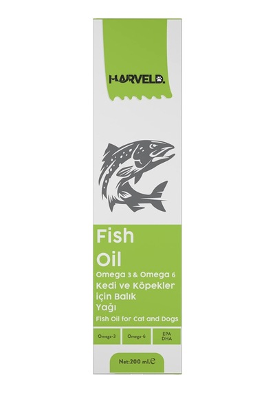 Fish Oil Kedi Köpek Omega 3 Omega 6 Kaynağı Eklem Sağlığı Bağışıklık Tamamlayıcı Balık Yağ 200ml