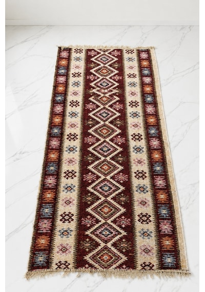 Kilim Paspas Çok Amaçlı Halı Makinede Yıkanabilir Toz Yapmaz Bordo