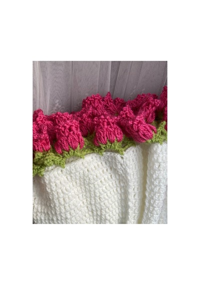 Pembe Çiçekli Buket Battaniye / Sevgililer Günü - Anneler Günü / Tv Battaniyesi 100 Cm Pembe Pembe