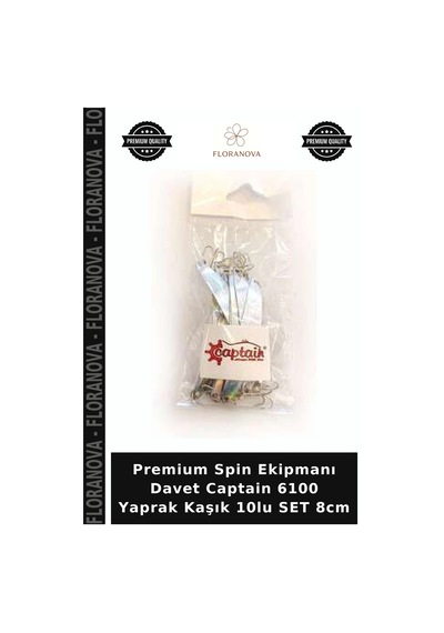 Premium Spin Ekipmanı Davet Captain 6100 Yaprak Kaşık 10lu Set 8cm Standart