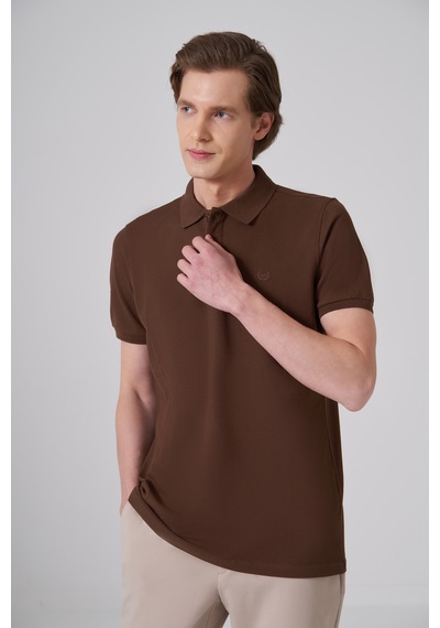Morven Erkek Kahve Basic Polo Yaka Dynamic Fit T-shirt 26yc018007400 Kahve