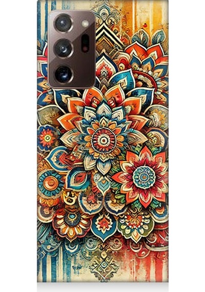 Samsung Galaxy Note 20 Ultra Uyumlu Mistik Mandala Deseni Ruhu Desenli Silikon Kılıf Çok Renkli