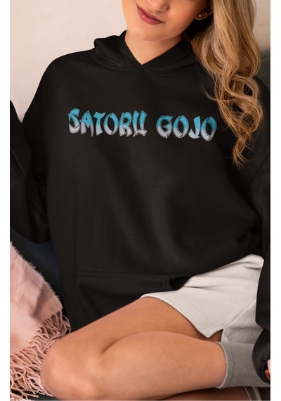 Sevbano Gojo Satoru Jujutsu Kaisen Anime Sırt Baskılı Unisex Oversize Pen Siyah