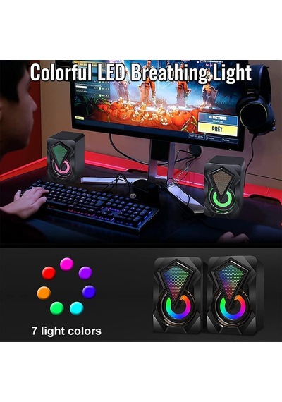 Bilgisayar Hoparlörü Rgb Led Işıklı