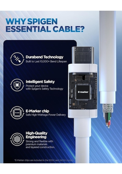 Usb-c To Usb-c 2 Metre Kablo 100w Güç/pps 2.0 Super Hızlı Şarj / 5 Gbps E-marker Çip Data Hızı/usb 3.2 Type-c Ekstra Dayanıklı Mfı Lisanslı Siyah - Aca09460