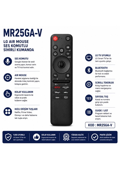Lg Mr25ga-v Air Mouse Ses Komutlu Sihirli Tv Kumandası