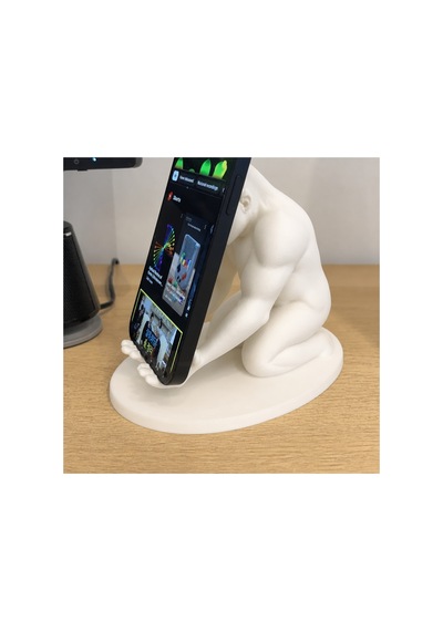 Alvera Goril Telefon Tutucu 3d Baskı Kaslı Goril Masaüstü Telefon Standı-beyaz