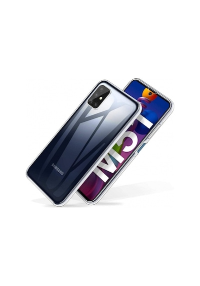 Teknomoda Samsung Galaxy Uyumlu M51 Kılıf 360 Şeffaf Ön Arka Korumalı Silikon