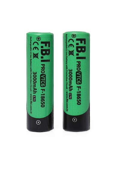 F.b.ı Vtc6 18650 3.7v 3000mah 30a Li-ion Şarjlı Pil + Pil Taşıma Kutusu 2 Li Set Çok Renkli
