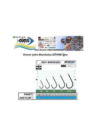 Dövme İğne Mükemmel Kalite Owner 50611 Marukaizu İğne No: 2 - Standart