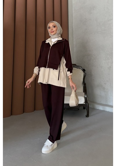 Riella Butik Alya Tesettür Takım Mürdüm