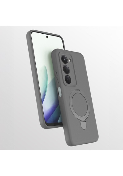 Xiaomi Redmi 15 4g 5g Uyumlu Standlı Magesafe Silikon Kılıf Gri