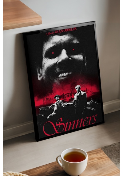 Sinners Siyah Ahşap Çerçeveli Poster, Dekoratif Film Duvar Tablosu