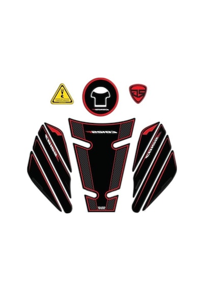 Kırmızı Siyah Tank Pad Koruyucu Seti - Cb125f 2023-2024 Uyumlu