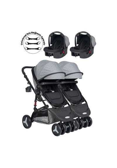 Baby Home 945 Ayrılıp Birleşebilen Travel Sistem İkiz Bebek Arabası