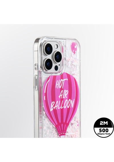 Apple iPhone 16 Pro Max Kılıf Magsafe Uyumlu Parlak Kumlu Sıvılı Youngkit Pink Dream Quicksand Seri Pembe