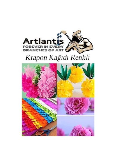 Krapon Kağıdı 10 Renk 50x200 Cm 1 Paket Grapon Kağıdı Karışık Renkli 10'lu Okul Sınıf Kreş