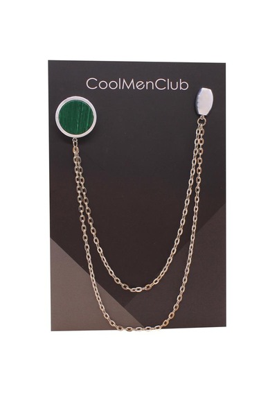 Coolmenclub Doğal Taş Ceket Yaka İğnesi Gümüş