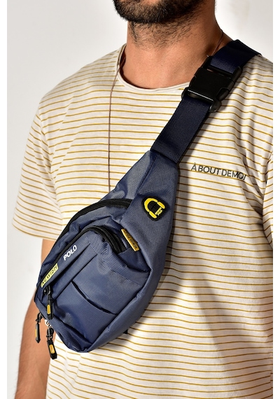 Tuldar Deri Usb Kulaklık Çıkışlı Crossbody Çapraz Göğüs Omuz Ve Bel Çantası Tul360 Lacivert