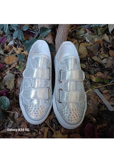 Scarpe Magiche Gümüş Peri Işıltılı Sneaker 31-35 Numara Arası Işıksızdır Gümüş