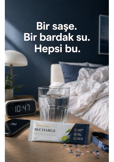 Welsensa Recharge 20 Saşe Elektrolit İçeren İçecek Tozu Doğal Limon & Citrus Aromalı 1 Adet