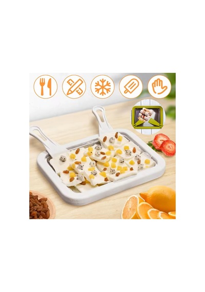 Ev Tipi Spatulalı Kore Tarzı Rulo Dondurma Tavası Yoğurt Dondurma Bowl Tabağı Dondurma Yapma Aparat Mix