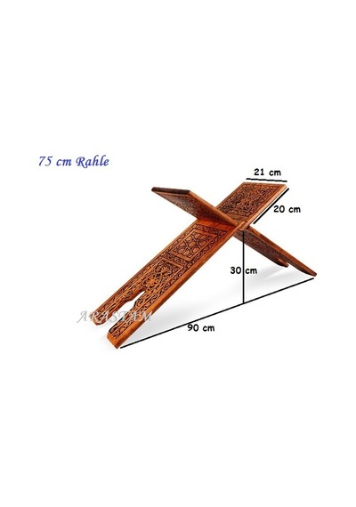 Selçuklu Ahşap Yakma Desenli Rahle 75 CM